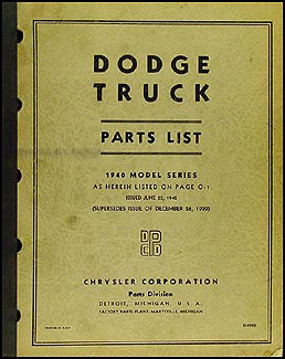 1940 Dodge Truck Parts Book Original 