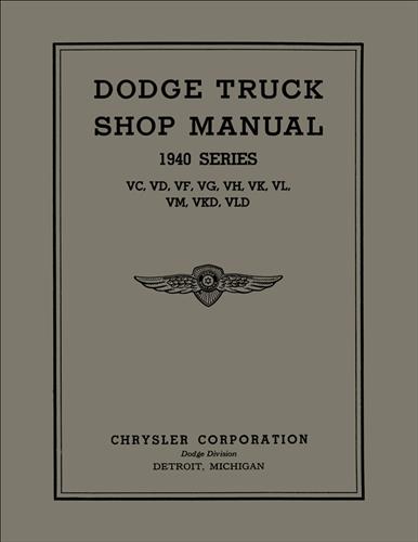 1940 Dodge Pickup & Truck Shop Manual Reprint