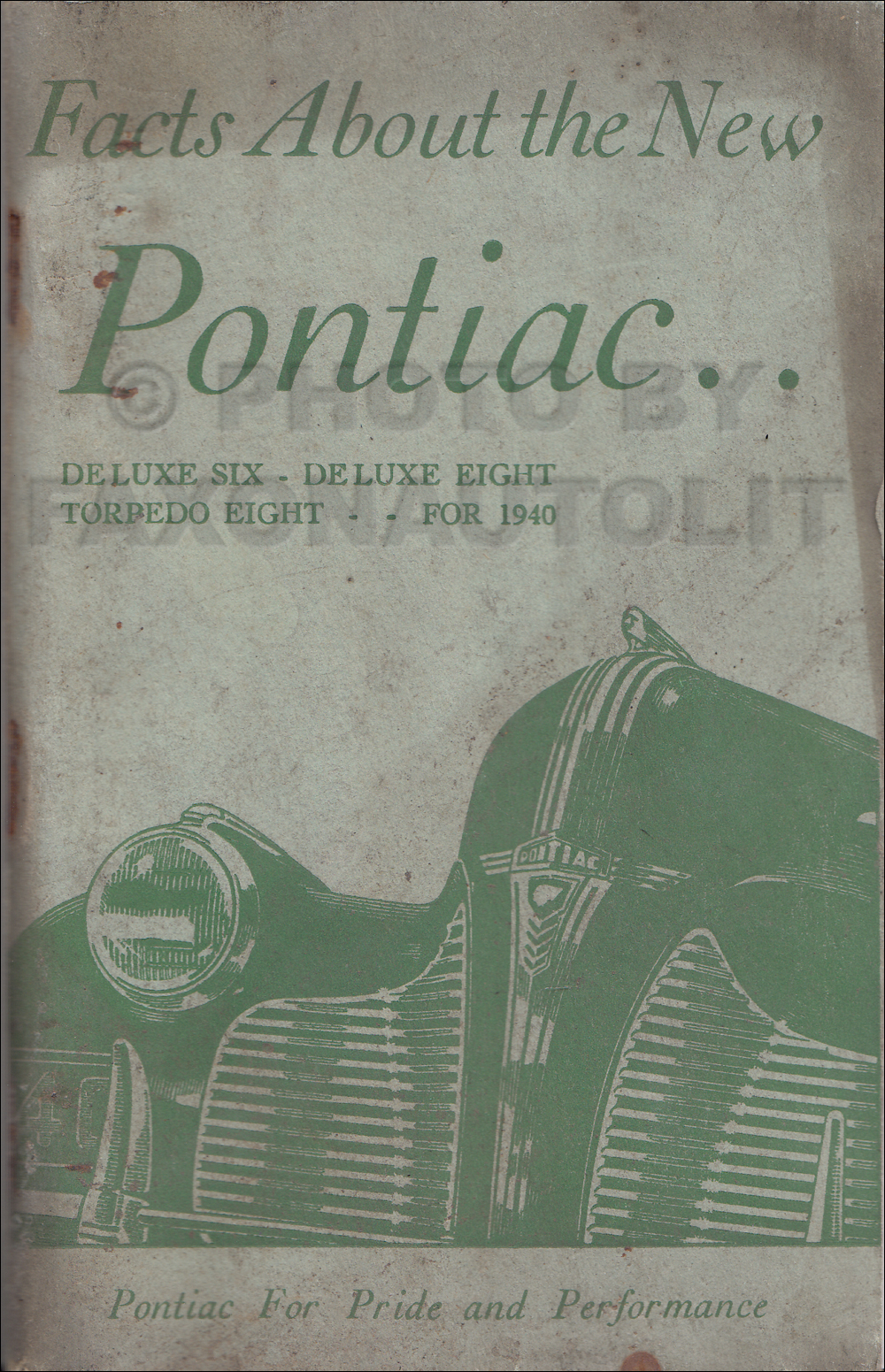 1940 Pontiac Facts Book Original Deluxe and Torpedo Models