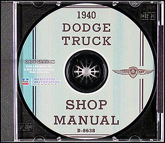 1940 Dodge Truck CD-ROM Shop Manual 