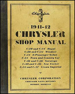 1941-1942 Chrysler Shop Manual Original 