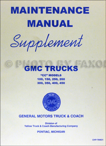 1941-1942 GMC CC100-CC450 Shop Manual Original Supplement 