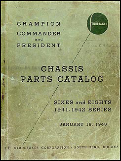 1941-1942 Studebaker Car Original Mechanical Parts Book