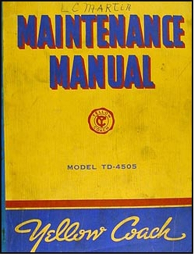 1941-1942 GMC TD-4505 Bus Yellow Coach Repair Manual Reprint