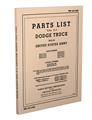 1941-1947 Dodge Military WC 1/2-ton Parts Book Reprint TM 10-1442 WC21 WC23-WC27 WC41