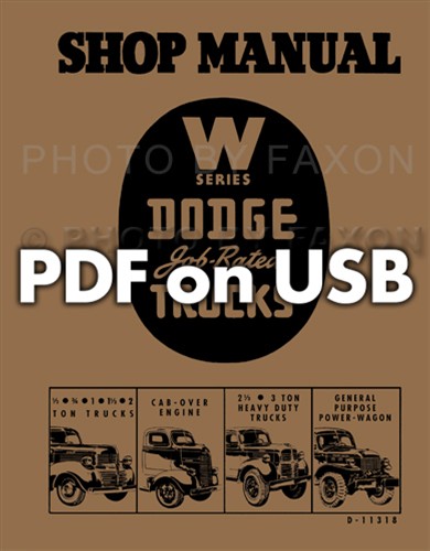 1941-1947 Dodge Pickup & Truck CD Shop Manual W series 