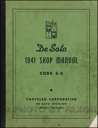 1941-1942 De Soto Shop Manual Original 