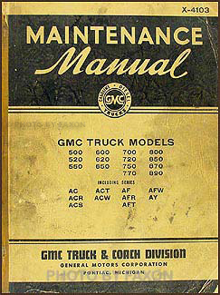 1941-1942 GMC 500-890 Repair Manual Original 