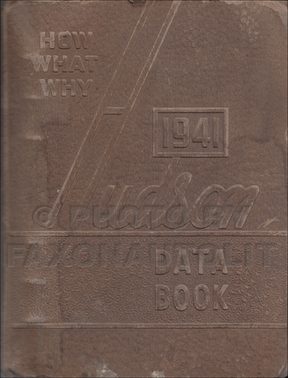 1941 Hudson Data Book Original includes Color and Upholstery