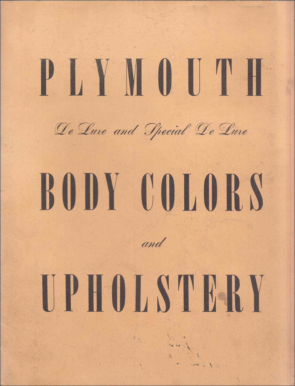 1941 Plymouth Color & Upholstery Dealer Album Original