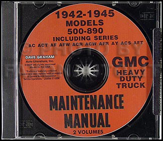 CD-ROM 1941-1945 GMC Heavy Duty Truck 500-890 