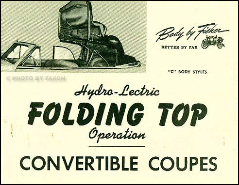 1941-1947 GM Coupe Convertible Top Owner's Manual Reprint