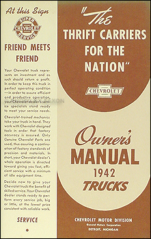 1942 Chevrolet Pickup & Truck Reprint Owner's Manual
