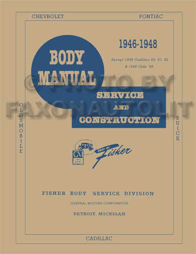 1946-1948 Oldsmobile Reprint Body Manual
