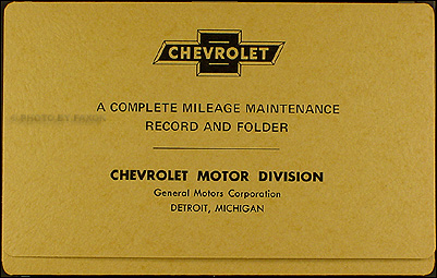 Owner's Manual Envelope and Maintenance Record