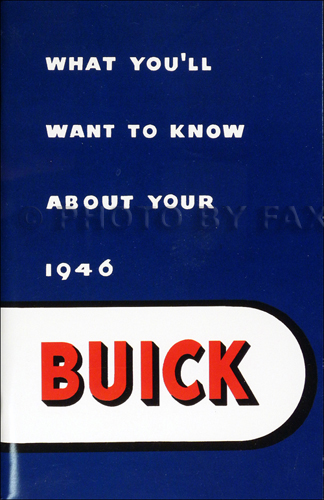 1946 Buick Owner's Manual Reprint