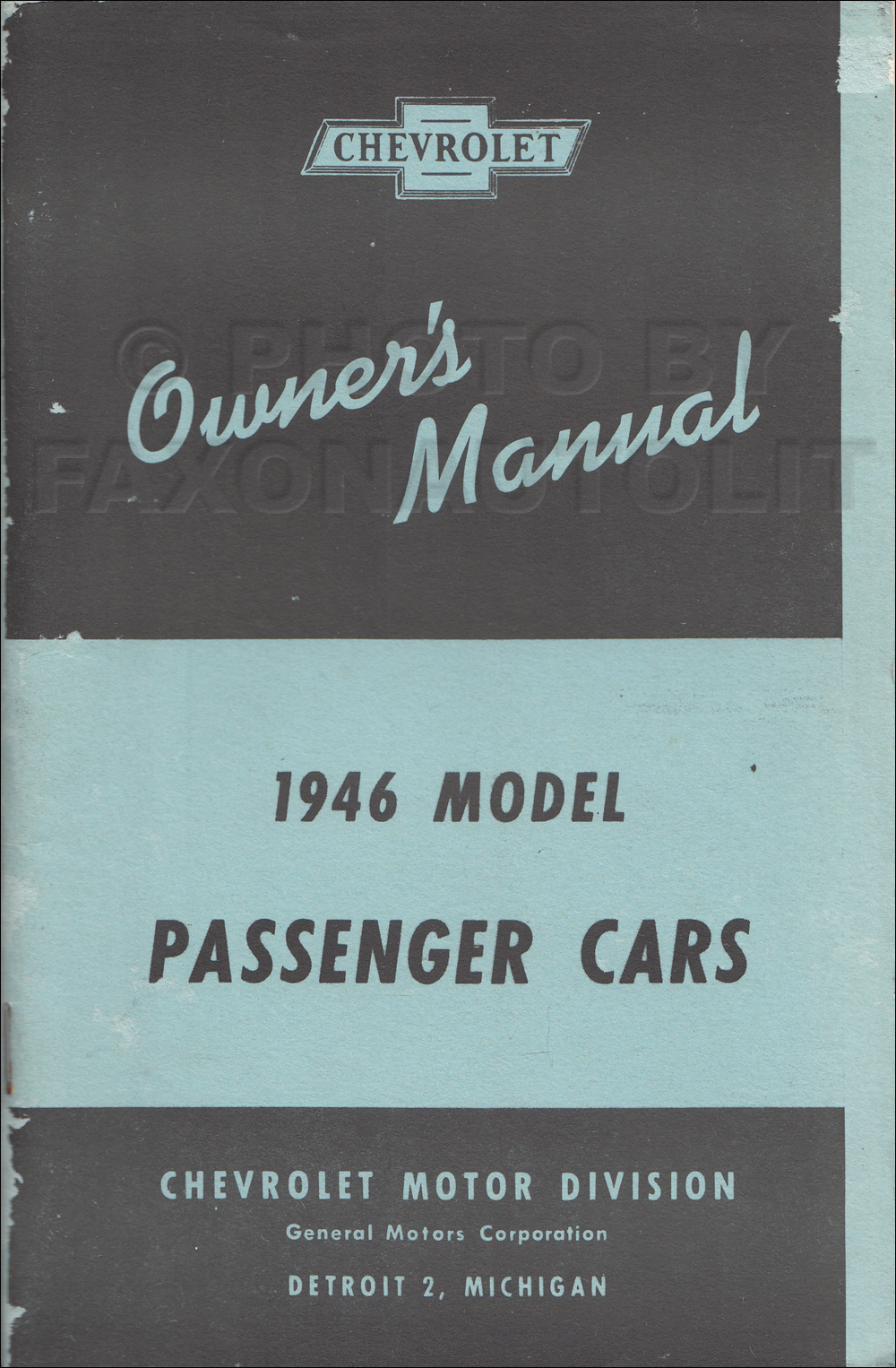 1946 Chevrolet Car Reprint Owner's Manual older edition
