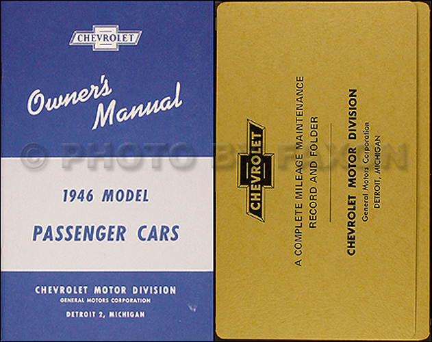 1946 Chevrolet Car Reprint Owner's Manual Package
