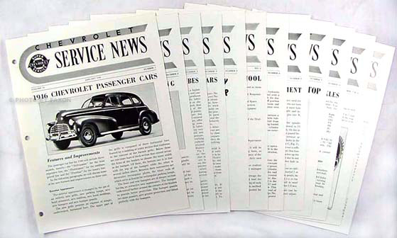 1946 Chevrolet Car & Truck Service News Reprint Set of 11 issues
