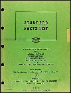 1932-1946 Mopar Nuts and Bolts Parts Book Original