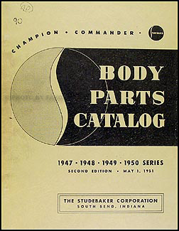 1947-1950 Studebaker Car Body Parts Catalog Original