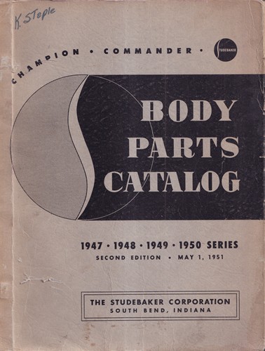 1947-1950 Studebaker Car Body Parts Catalog Original