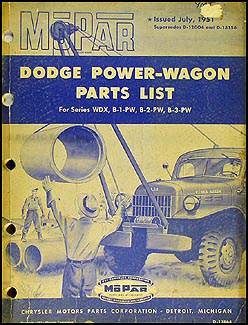 1947-1951 Dodge Power Wagon Parts Book Original 