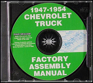 CD-ROM 1947-1954 Chevrolet Pickup Truck  Assembly Manual