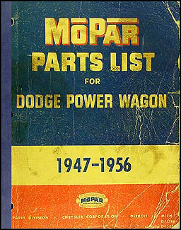 1947-1956 Dodge Power Wagon  Parts Book Original 
