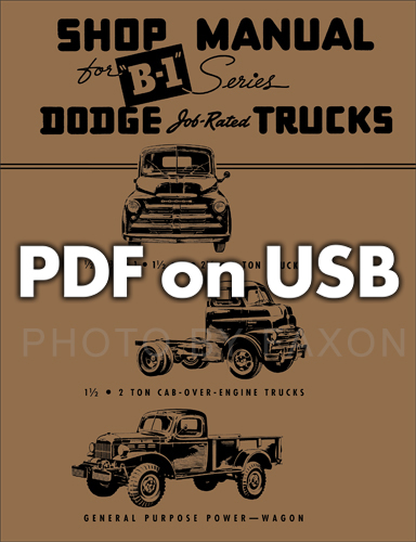 1948-1949 Dodge Pickup & Truck CD-ROM Shop Manual B-1 series 