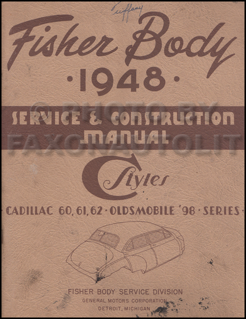 1948-1949 Olds 98 & Cadillac Original Body Repair Manual 