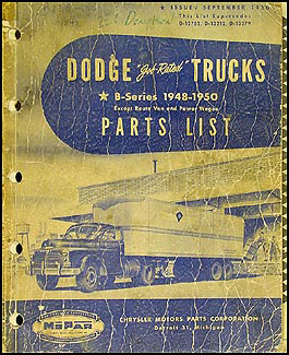 1948-1950 Dodge Truck Parts Book Original