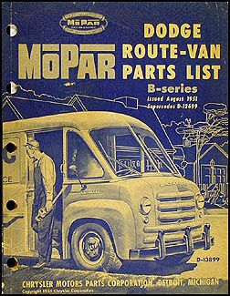 1948-1951 Dodge Route Van Parts Book Original 