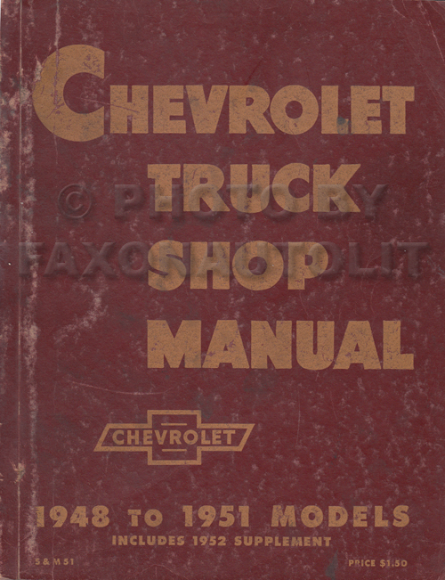 1948-1953 Chevy Pickup and Truck Shop Repair Manual Original