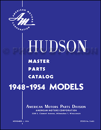 1948-1954 Hudson Master Parts Book Reprint