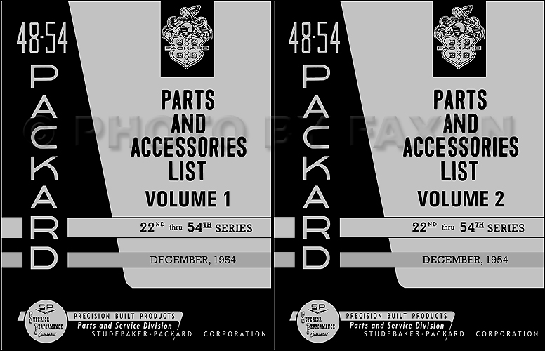 1948-1954 Packard Master Parts Book Reprint with illustrations 2 Volume Set