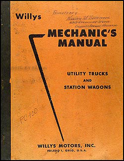 1948-1956 Willys Utility Truck & Station Wagon Repair Manual Original