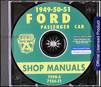 1949-1950-1951 Ford Car CD-ROM Shop Manual & FordOMatic Manual