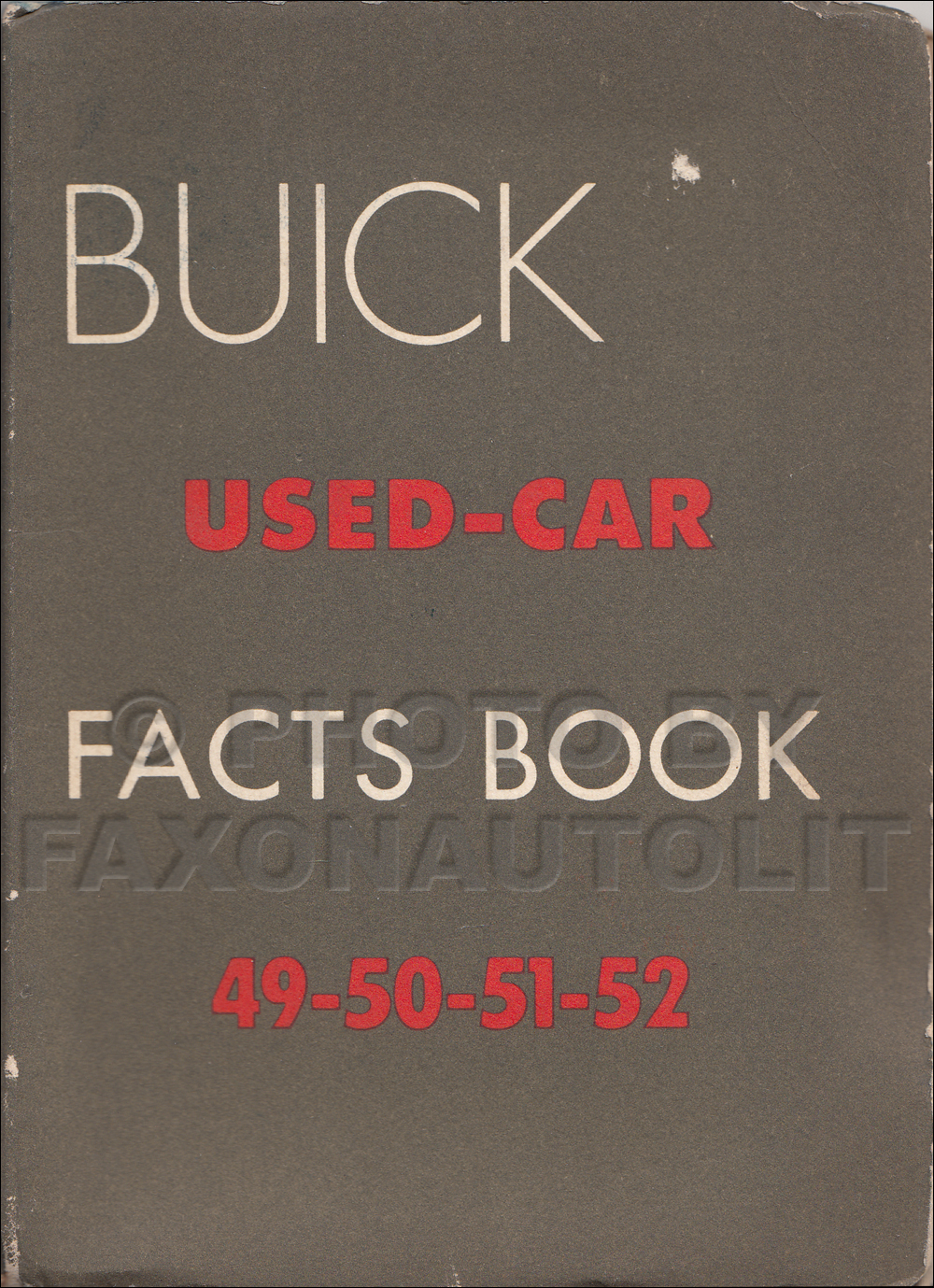 1949-1952 Buick Used Car Facts Book Original