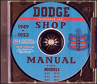 1949-1952 Dodge Car CD-ROM Shop Manual 