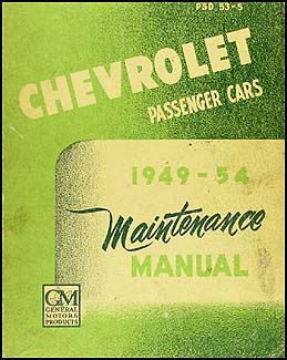 1949-1954 Chevrolet Car CANADIAN Shop Manual Original