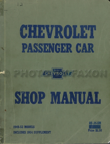 1949-1954 Chevrolet Car CANADIAN Shop Manual Original