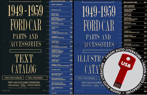 1949-1959 Ford Car Parts Book on USB