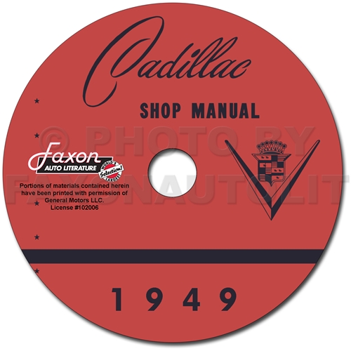 1949 Cadillac Shop Manual on CD-ROM for all models 49
