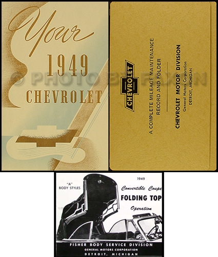 1949 Chevrolet Styleline Convertible Reprint Owner's Manual Package