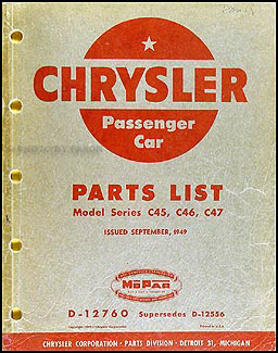 1949 Chrysler Parts Book