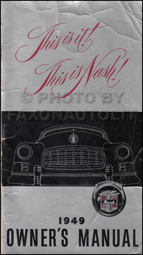 1949 Nash Ambassador Owner's Manual Original