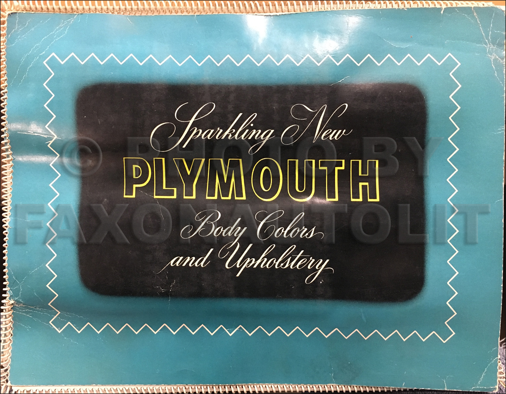 1949 Plymouth Color & Upholstery Dealer Album Original