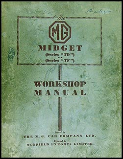 1950-1955 MG Midget TF Repair Shop Manual Original