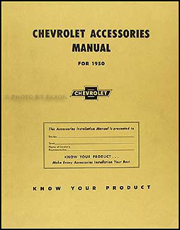 1950 Chevrolet Accessories Installation Manual Original